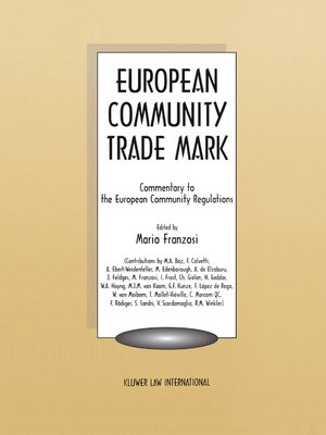cover image of European Community Trade Mark